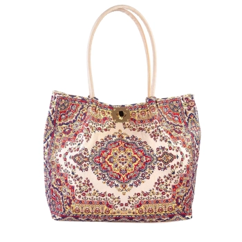 Torebka damska orientalna we wzory beżowa