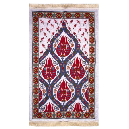Dywan modlitewny bawełniany 120 x 70 cm z wzorem tulipanów