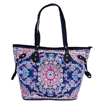 Niebieska torba na ramię z suwakiem