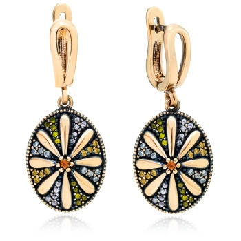 Srebrne kolczyki Bursztynowe Ścieżki - Wieczór w Stambule