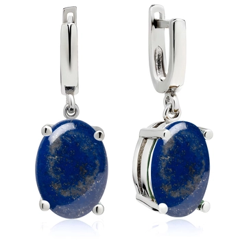 Srebrne kolczyki z lapis lazuli