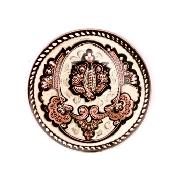 Miedziany talerz z pięknym grawerem