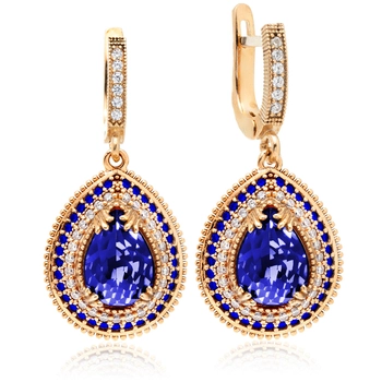 Srebrne kolczyki sułtanki Mihrimah ze szafirem