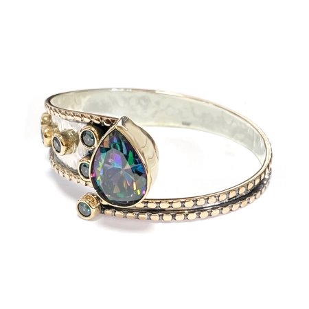 Bransoletka srebrna z mistycznym topazem w kształcie gruszki - Wyprawa przez orient