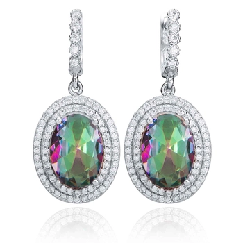 Srebrne kolczyki z mistycznym topazem