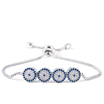 Posrebrzana bransoletka z brązu z motywem oka proroka