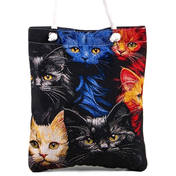 Gobelinowa torba z kocim motywem