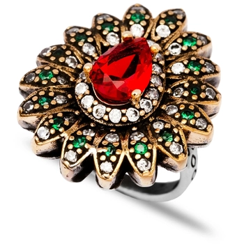 Czerwone łzy sułtanki Hatice - pierścionek srebrny LIMITOWANA EDYCJA