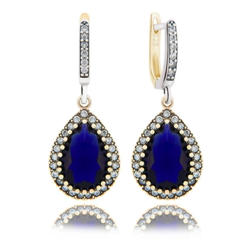 Klasyczne kolczyki Hurrem z szafirami