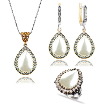 Klasyczny komplet Hurrem z perłą