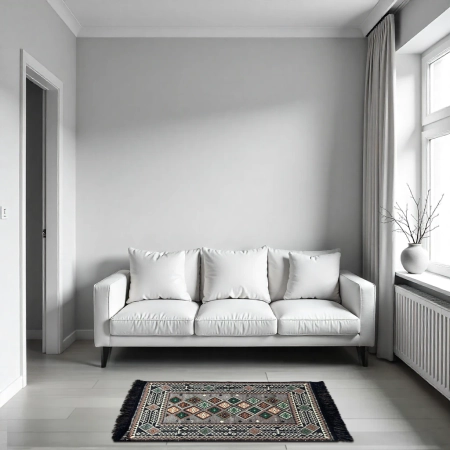 Dywan turecki kilim 90x60 cm - bawełniany, wzór geometryczny