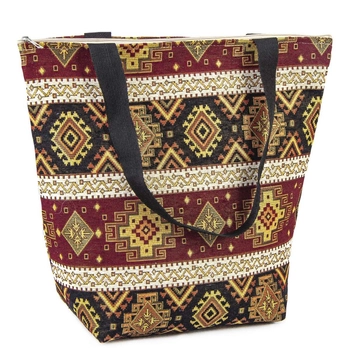 Czarna materiałowa torba w orientalne wzory