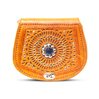 Torebka skórzana - Pomarańczowy Zachód Fezu