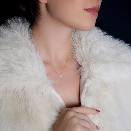 Pozłacany naszyjnik z sercem i cyrkoniami ze srebra 925