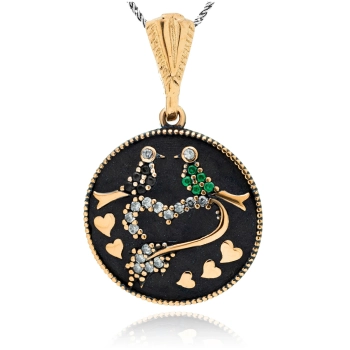 Srebrny naszyjnik Wieczór w Stambule - Szmaragdowa Noc