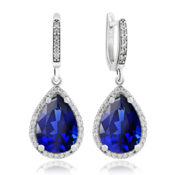 Delikatne kolczyki Sułtanki Hurrem z szafirami - srebro 925