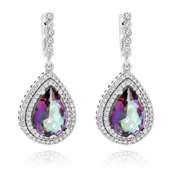 Kolczyki srebrne z mistycznym topazem