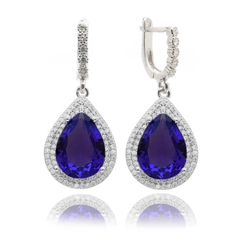 Kolczyki Hurrem z szafirami - pełne srebro