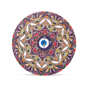 Okrągłe kieszonkowe lusterko z okiem proroka - Strażniczka Spokoju