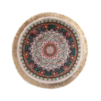 Okrągły dywan turecki 60 x 60 cm - bawełniany z orientalnym wzorem