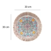 Okrągły dywanik orientalny 30 x 30 cm z wielobarwnym wzorem kwiatowym