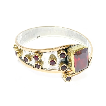 Bransoletka srebrna z prostokątnym granatem - Wyprawa przez orient