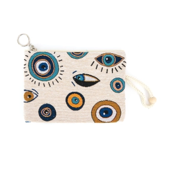 Gobelinowa saszetka z haftowanymi wzorami Oka Proroka