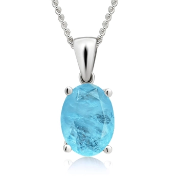 Srebrny naszyjnik z niebieskim turmalinem PARAIBA