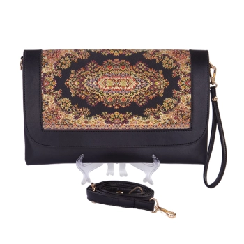 Kopertówka damska czarna z orientalnym wzorem