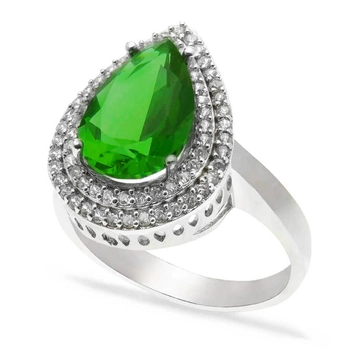 Pierścień Hurrem ze szmaragdem - pełne srebro