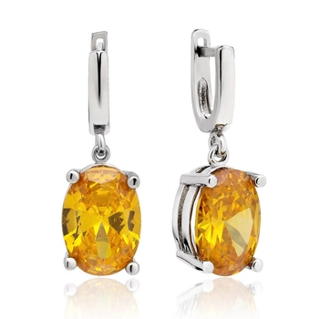 Kolczyki srebrne z cytrynem