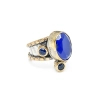 Pierścionek srebrny z szafirowym turmalinem paraiba - Wyprawa przez orient