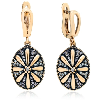 Srebrne kolczyki Kryształowe Fale - Wieczór w Stambule