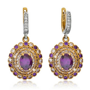 Kolczyki srebrne z ametystem