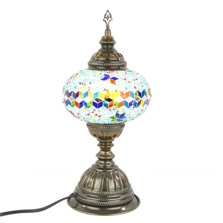 Lampa turecka mozaikowa stojąca średnia