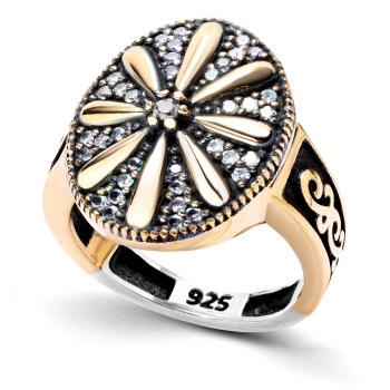 Srebrny pierścionek Kryształowe Fale - Wieczór w Stambule