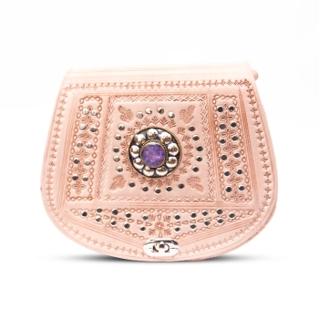 Torebka z prawdziwej skóry - Beżowy Odcień Fezu