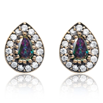 Srebrne kolczyki mistyczna łezka