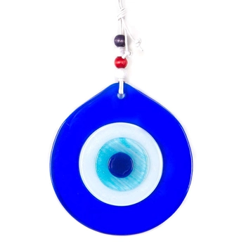 Szklana zawieszka na ścianę w kolorze granatowym oko proroka