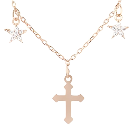 Delikatny srebrny naszyjnik z krzyżem