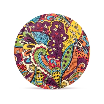 Okrągłe kieszonkowe lusterko w orientalne kwiatowe wzory - Turecki Ogród