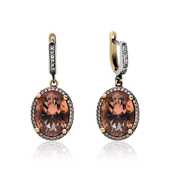 Owalne kolczyki z zultanitem - srebro 925