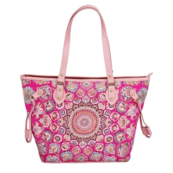 Różowa torebka na ramię z suwakiem