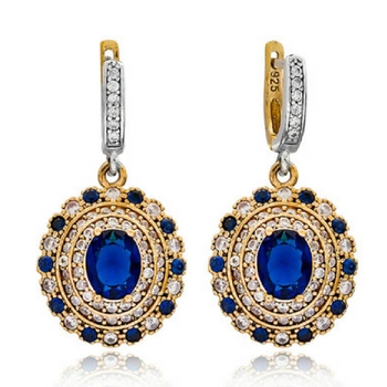 Kolczyki srebrne z szafirami