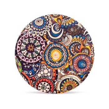 Okrągłe kieszonkowe lusterko w orientalne mozaikowe wzory - Płynna Arabeska