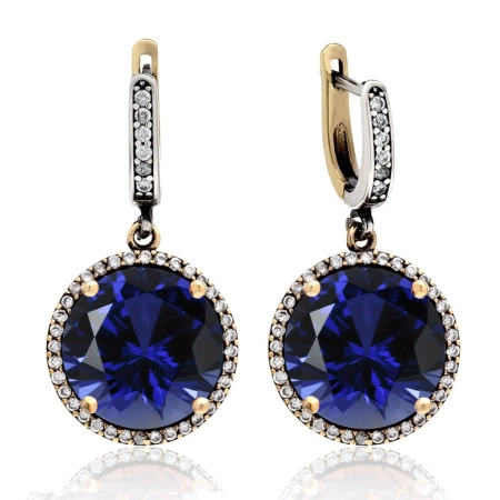 Srebrny komplet z szafirem