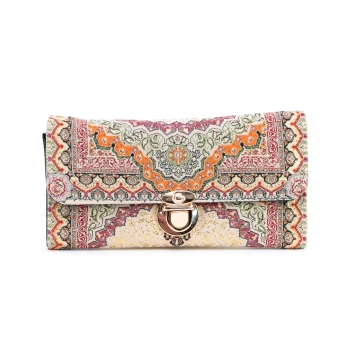 Turecki haftowany portfel z łańcuszkiem – jasny orientalny wzór