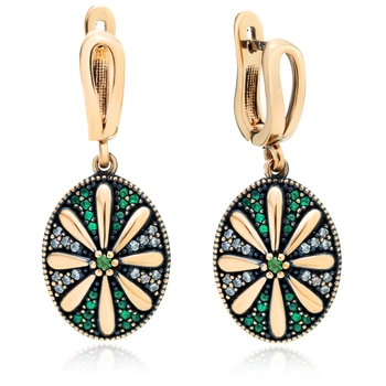 Srebrne kolczyki z motywem kwiatowym - Wieczór w Stambule