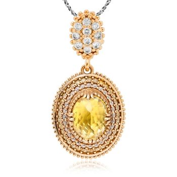 Naszyjnik srebrny sułtanki Mihrimah z cytrynem