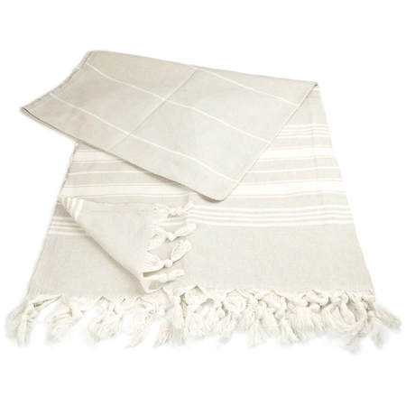 Bawełniany ręcznik Peshtemal w kolorze beżowym